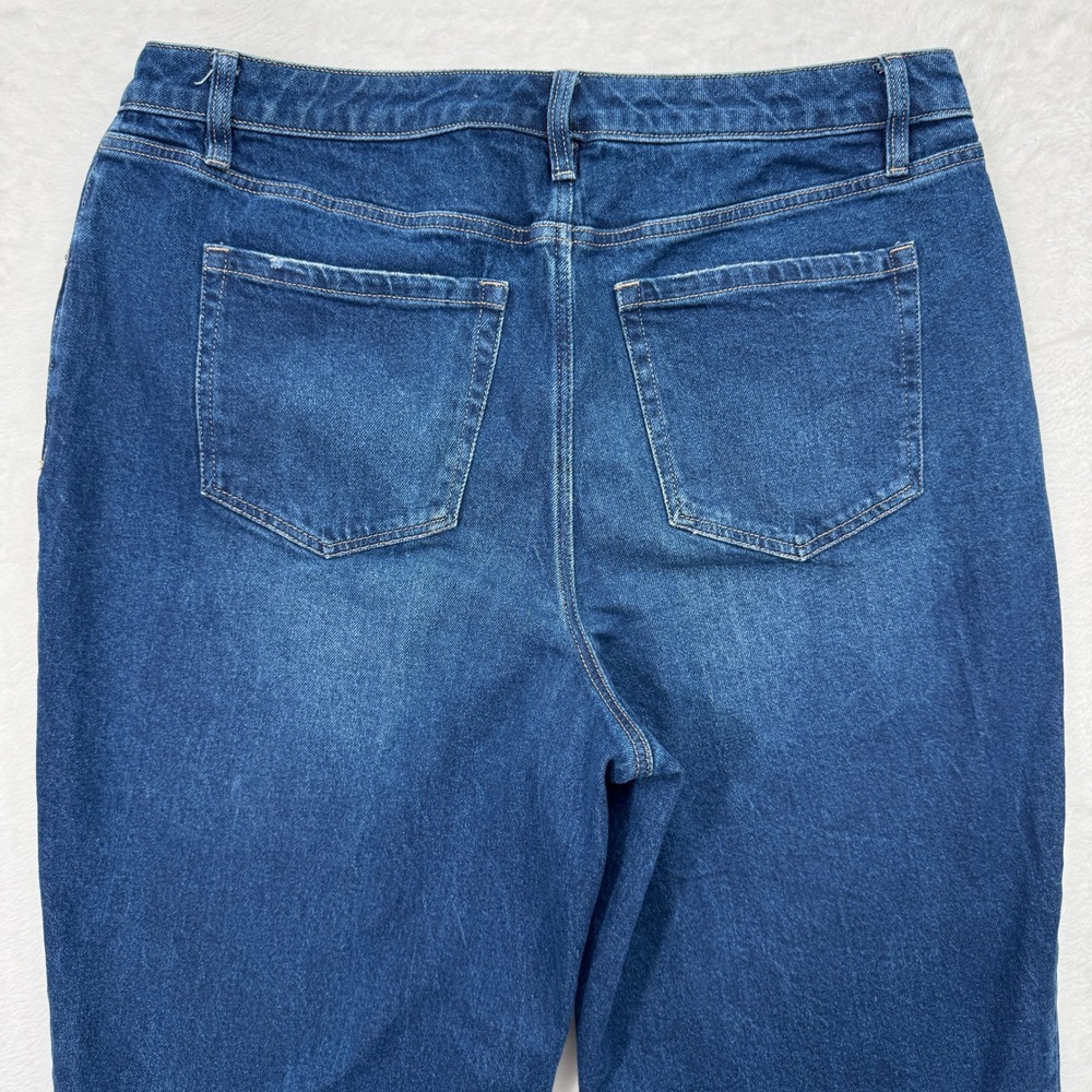 Lane Bryant Jeans Womens 14 Blue Boyfriend Capri Mid Rise Dark Wash Stretch - Picture 10 of 13